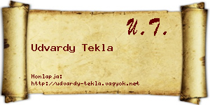 Udvardy Tekla névjegykártya